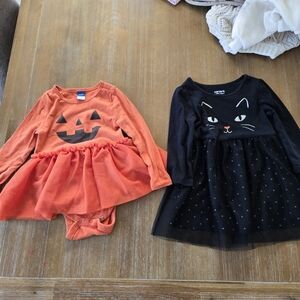 Carter's Orange Pumpkin and Black Cat Costume Set